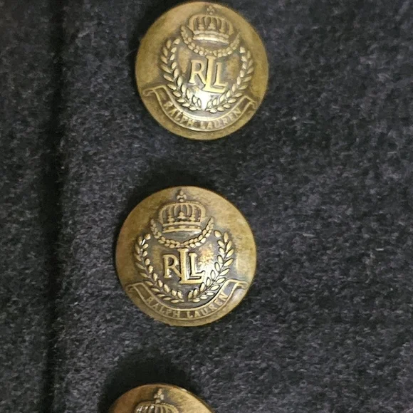 Ralph Lauren Alecia Regal Navy Coat Gold Crest Size 14 - Picture 11 of 11